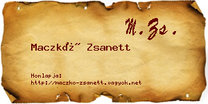 Maczkó Zsanett névjegykártya